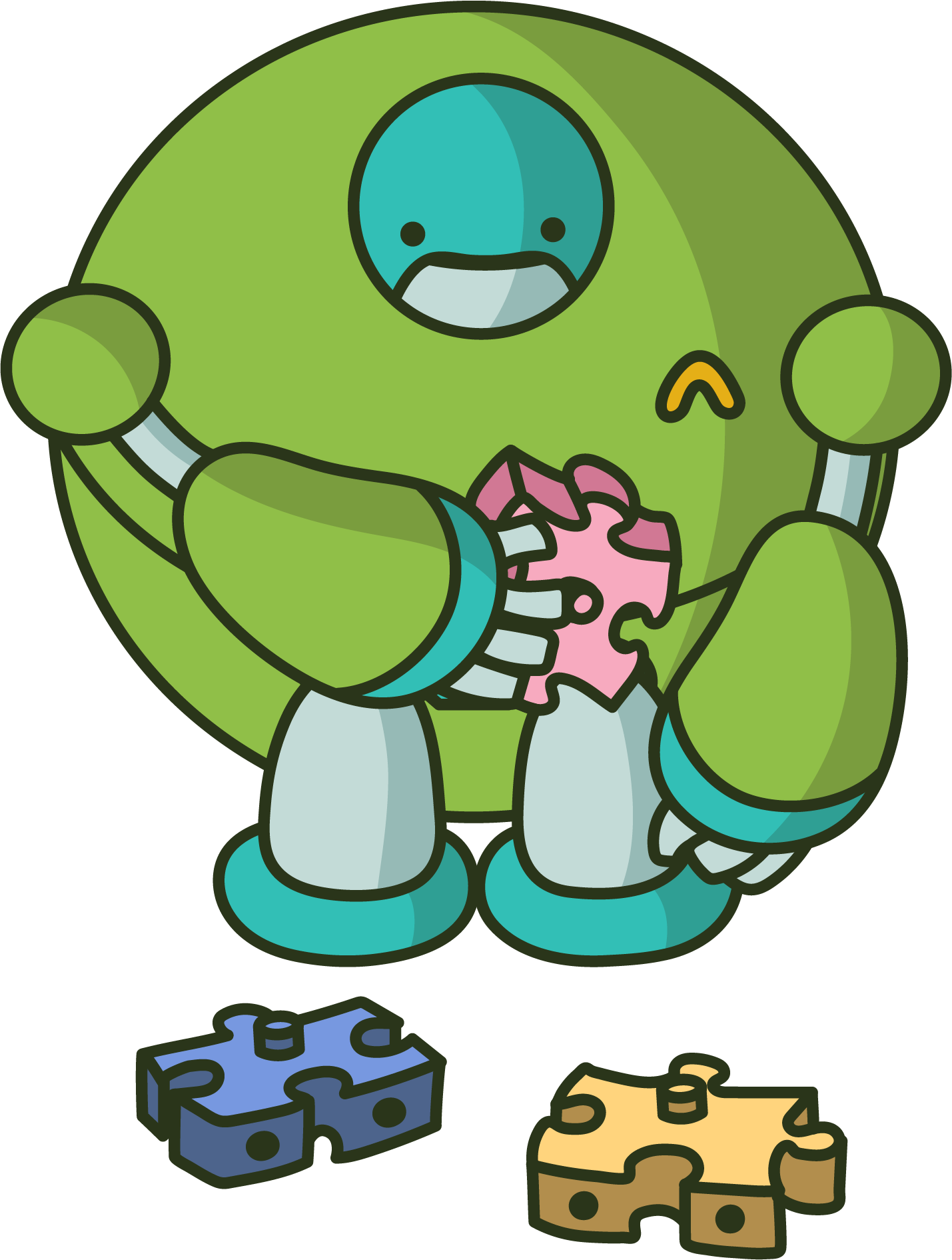 Robot solving puzzle